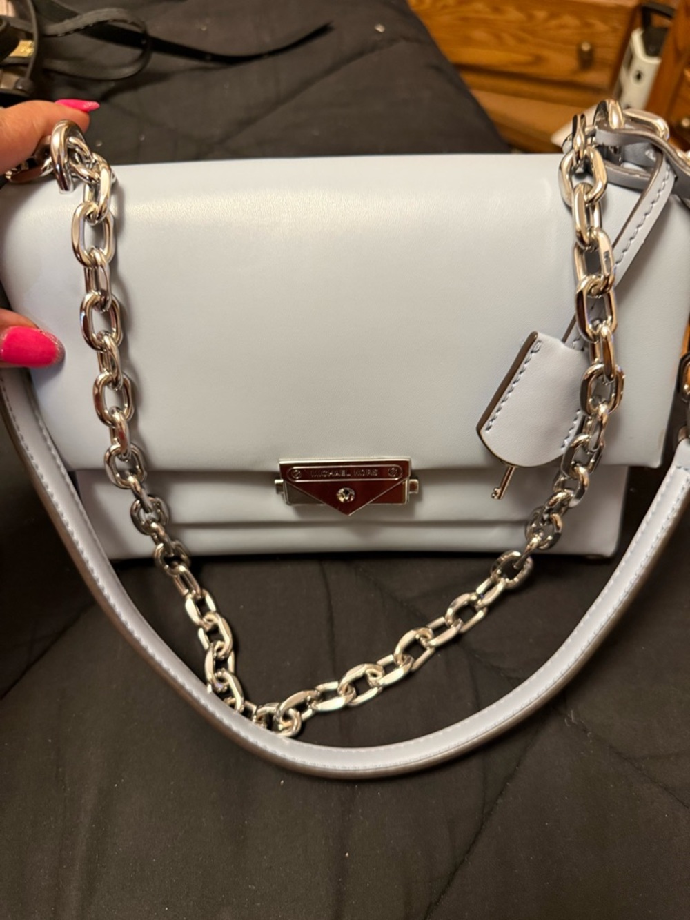 MICHAEL Michael Kors Cece Medium Shoulder Bag /Crossbody Light Blue